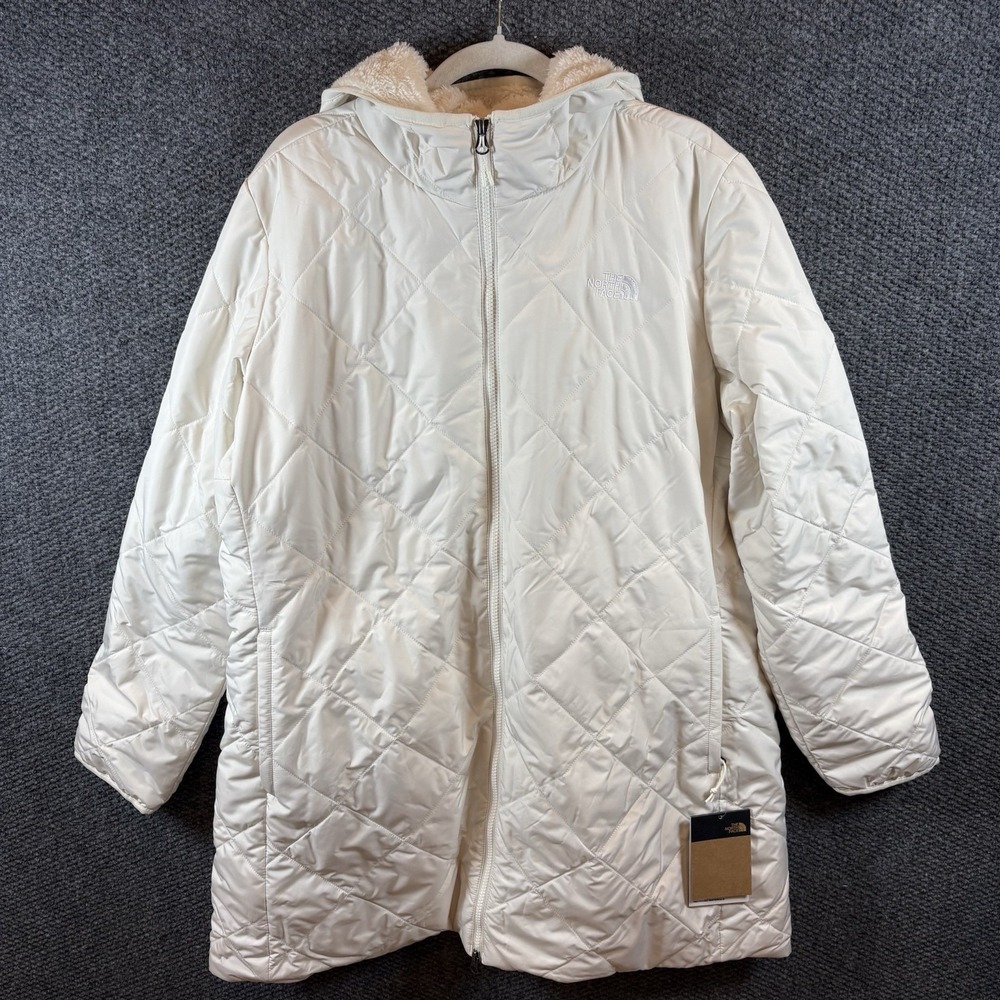 The North Face Shady Glade Parka Shearling Size XL‎ Womens White Dune NWT